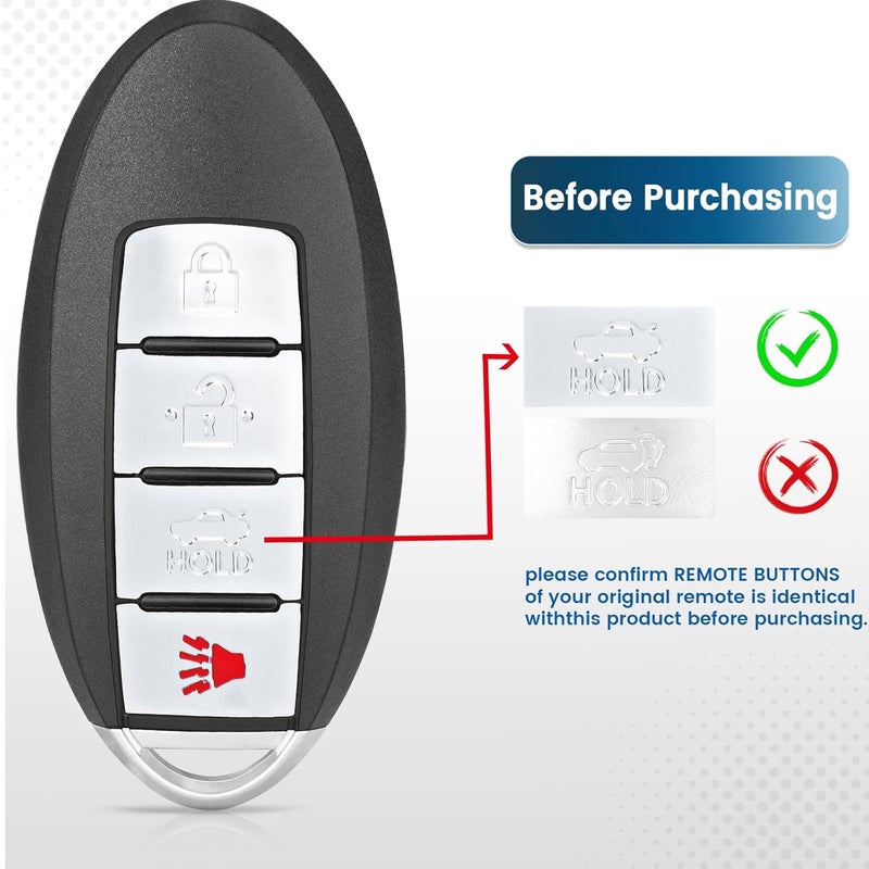 Keyecu Replacement Smart Remote Car Key Fob for Nissan Maxima 2007 2008 Sentra 2007-2012 CWTWBU735 285E3-EW81D 285E3-EW82D 315MHz ID46 Chip 4Buttons - Image 3